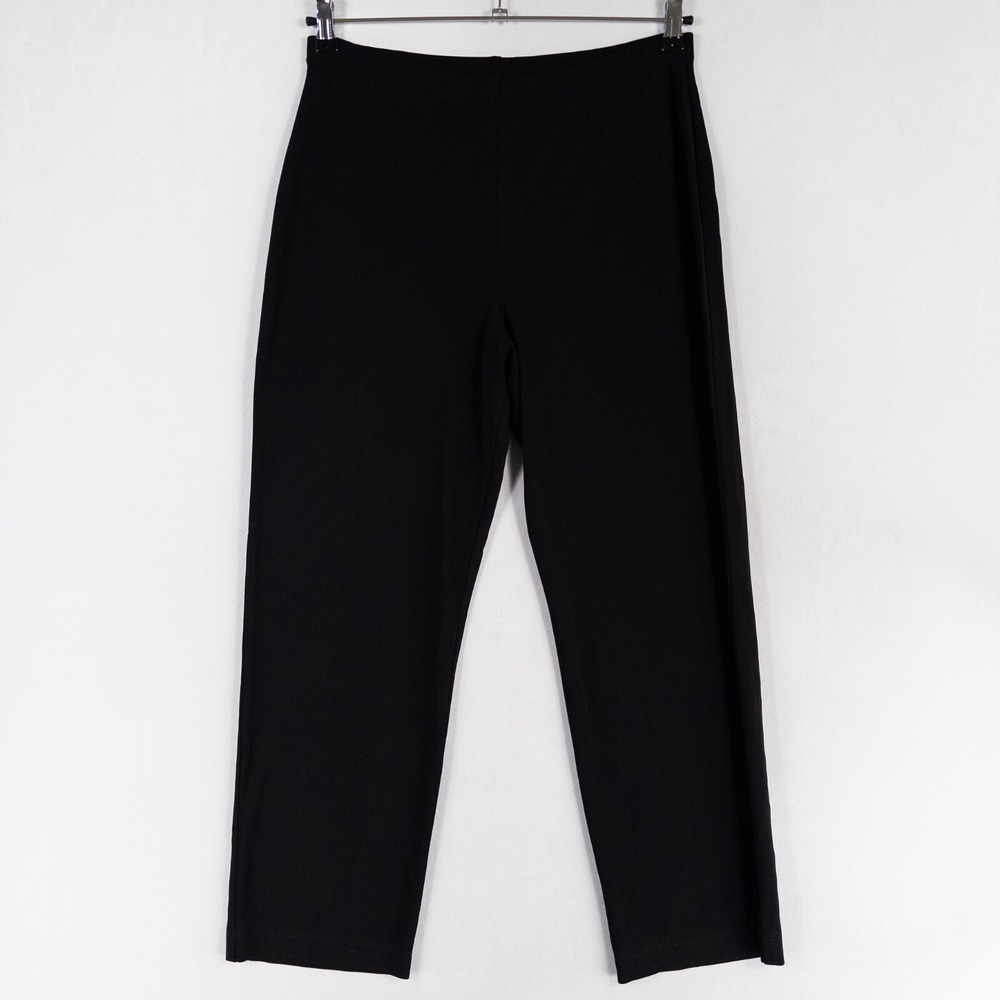 Citrine Pants Womens Size 10 Black Pull On Stretch Knit Slinky Pull On Travel